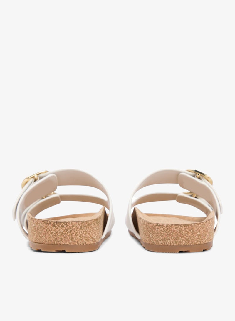 TOMMY HILFIGER Leather Double Strap Cork Sandals - Image 4
